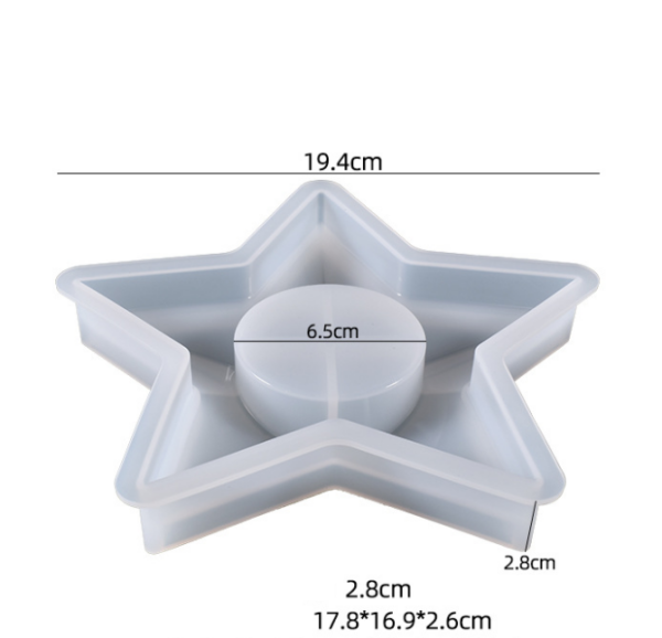 Epoksi 19 cm Yıldız Mumluk Kalıbı
