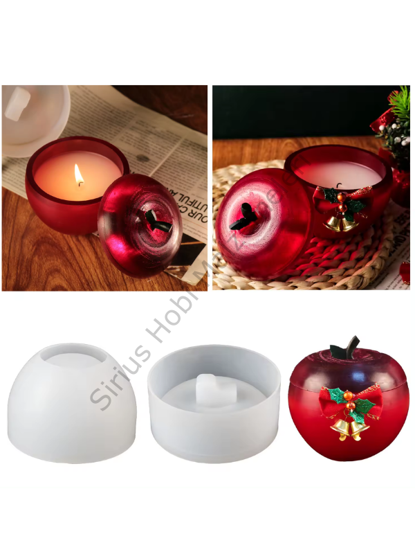 Epoksi Mum Alçı Elma Kapaklı Kutu Kalıbı