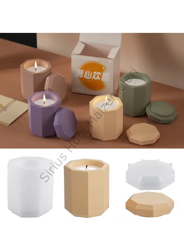 Epoksi Alçı Kapaklı Kutu Mumluk Kalıbı