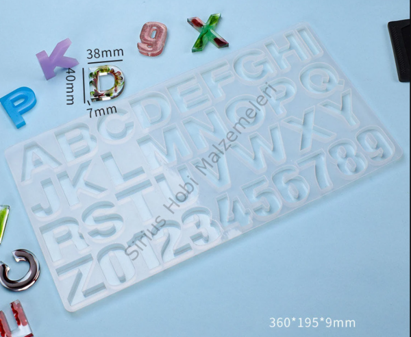 Epoksi Anahtarlık  Düz Büyük Harf  Kalıbı. 4-5cm