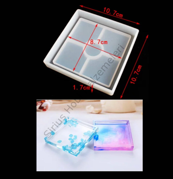 Epoksi Bardak Altlığı Kalıbı Kare