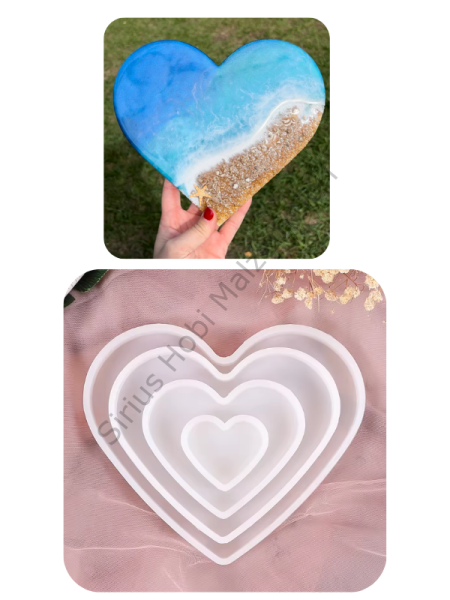 Epoksi Reçine Kalp Bardak Altlığı Kalıpları