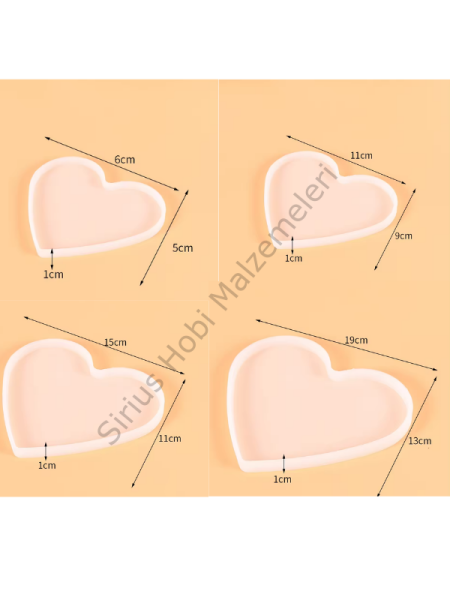 Epoksi Reçine Kalp Bardak Altlığı Kalıpları
