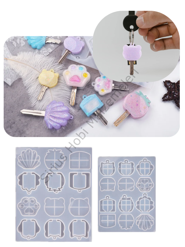 Epoksi Reçine Anahtar Anahtarlık  Kabı Kalıpları