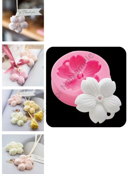Epoksi Mum Anahtarlık Sakura Kalıbı