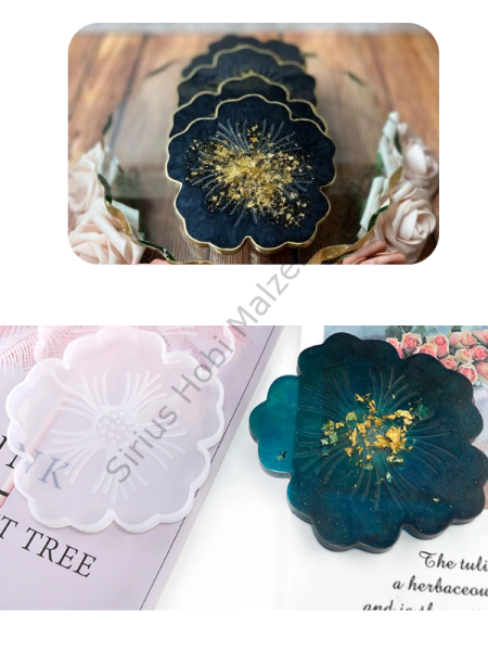 Epoksi Alçı Çiçek Bardak Altlığı Silikon Kalıbı
