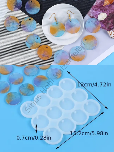 Epoksi 3.5cm Çoklu Kolye Anahtarlık Magnet Silikon Kalıbı