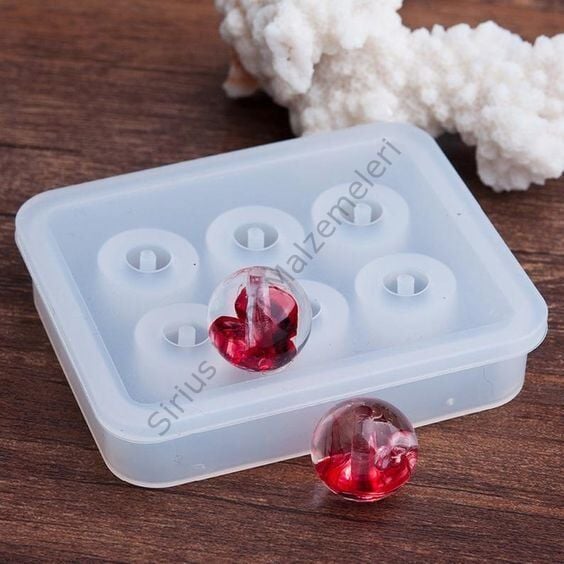 Epoksi Reçine 12mm -16mm  Tesbih Boncuk Silikon Kalıbı