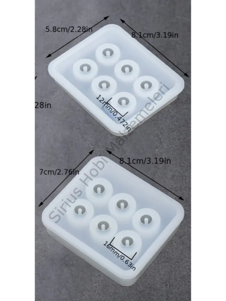 Epoksi Reçine 12mm -16mm  Tesbih Boncuk Silikon Kalıbı