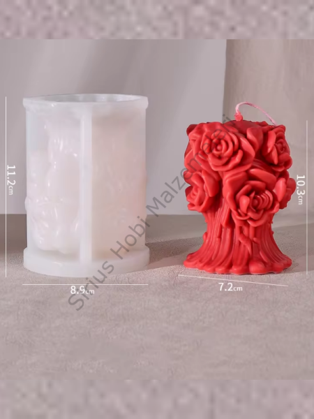 Gelin Buketi Aromaterapi Gül Mum Kalıbı