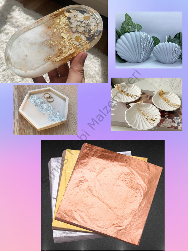 Yaprak Varak Epoksi - Mum - Sabun-Gypsum Alçı5li&10lu 16x16 cm
