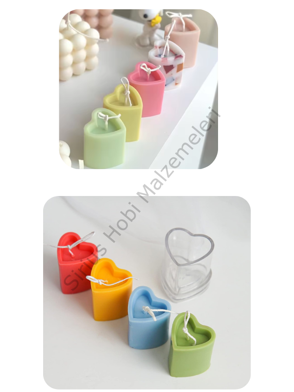 Mum Akrilik Kalp Kalıbı