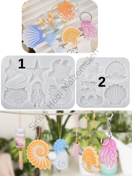 Epoksi Reçine Deniz Canlıları Anahtarlık Kalıpları