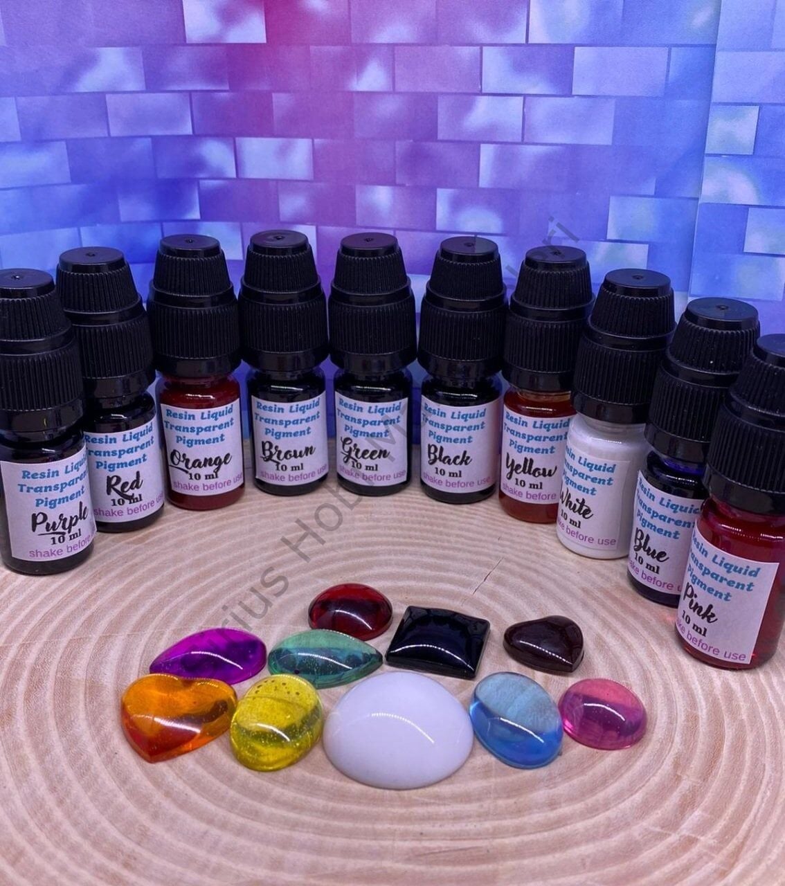 Resin Liquid Transparent Pigment Epoksi Reçine  Şeffaf Pigment Seti 10 renk 100 ml