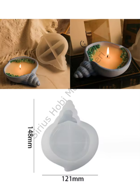 Epoksi Alçı Deniz Kabuğu Aromaterapi Mumluk Kalıbı