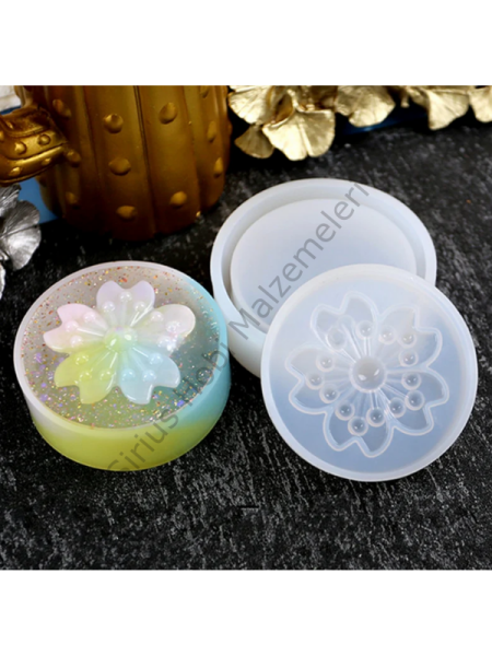 Epoksi Alçı Kiraz Çiçeği Kapaklı  Saklama Kutusu Kalıbı