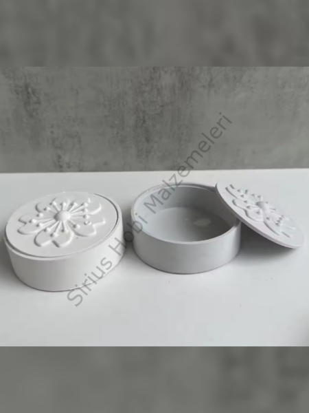 Epoksi Alçı Kiraz Çiçeği Kapaklı  Saklama Kutusu Kalıbı