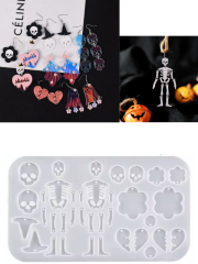 Epoksi Reçine İskelet Halloween Hayalet Küpe Kalıpları