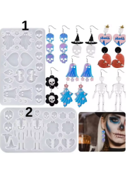 Epoksi Reçine İskelet Halloween Hayalet Küpe Kalıpları