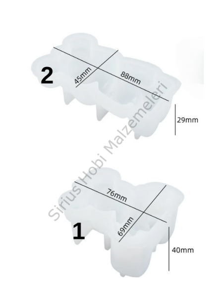 Epoksi Reçine  Ayıcık Anahtarlık Kalıpları