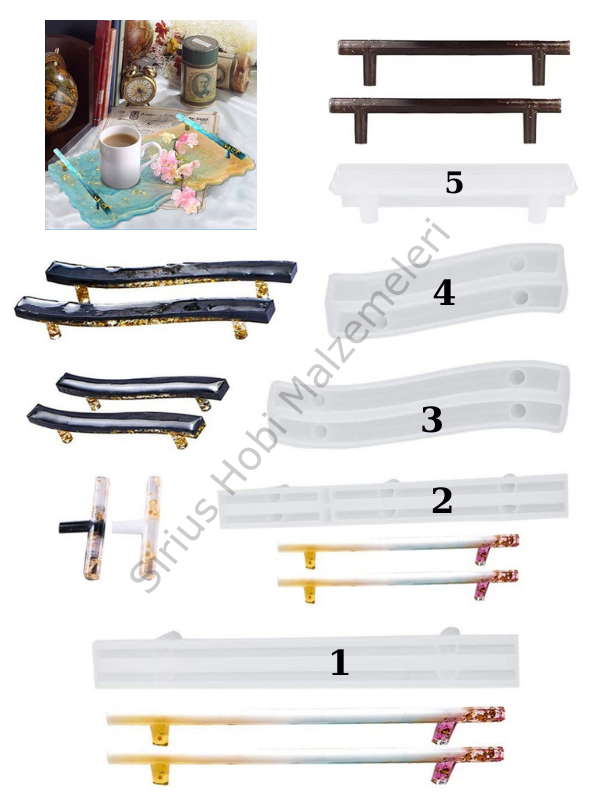 Epoksi Reçine Tepsi Kulpu Silikon Kalıbı