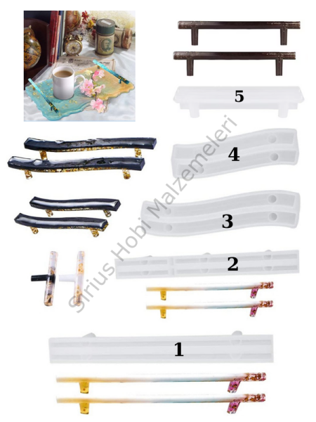 Epoksi Reçine Tepsi Kulpu Silikon Kalıbı