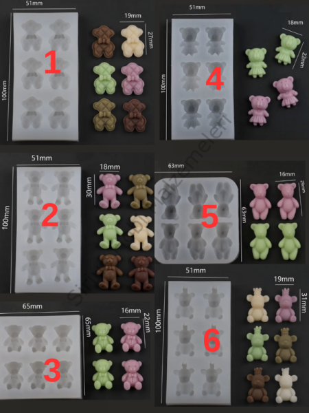 Epoksi Mum Küçük Ayıcık  Jelibon Kalıpları