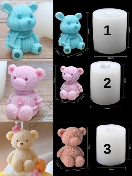 Epoksi Mum Sabun Alçı Ayıcık Kalıpları