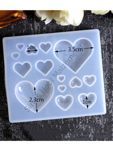 Epoksi Reçine Çoklu Kalp Silikon Kalıbı