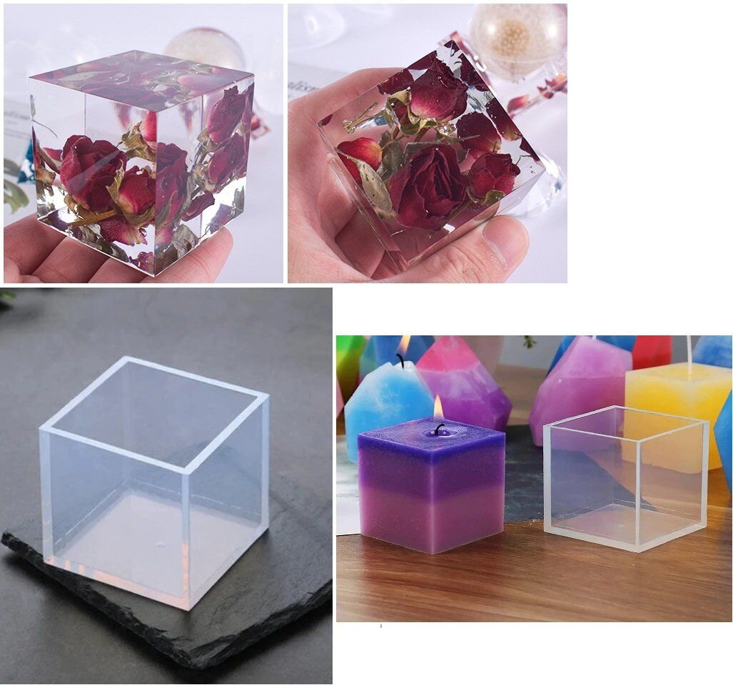 Epoksi 3d Şeffaf  Küp Kalıbı 5x5x5 cm