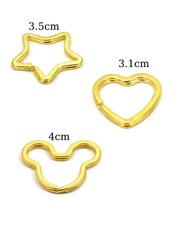 Gold Kaplama Anahtarlık Halkaları 3 adet