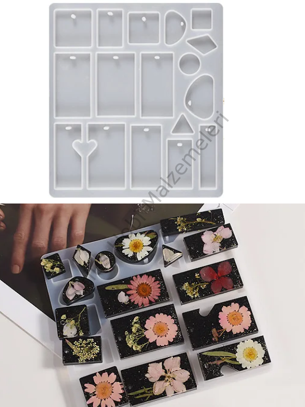 Epoksi Trend Kolye Küpe Anahtarlık Kalıbı 2