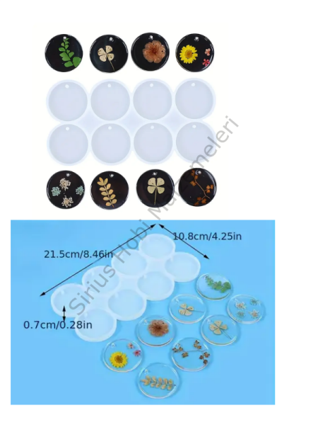 Epoksi 5 cm Çoklu Kolye Anahtarlık Magnet Silikon Kalıbı