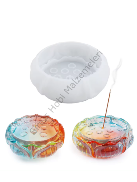 Epoksi Mum Alçı Lotus Tütsülük Silikon Kalıbı