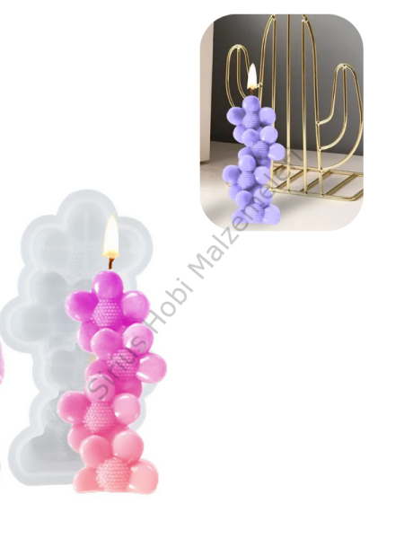 Epoksi Reçine 3D Çiçek Aşk Kalp Silikon Aromaterapi Mum Kalıbı