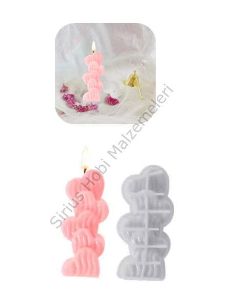 Epoksi Reçine 3D Çiçek Aşk Kalp Silikon Aromaterapi Mum Kalıbı