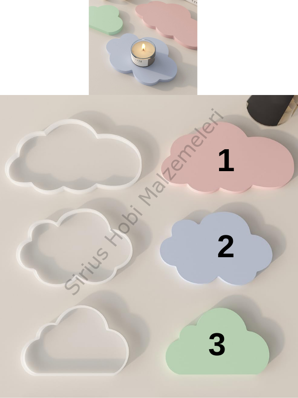 Epoksi Reçine Alçı Bulut Bardak Altlığı Kalıpları