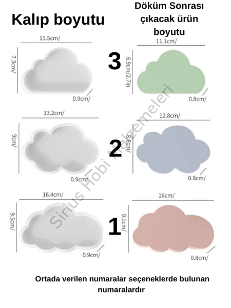 Epoksi Reçine Alçı Bulut Bardak Altlığı Kalıpları