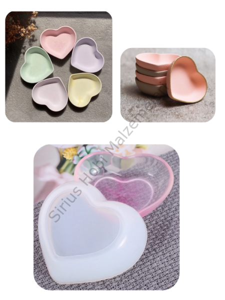 Epoksi Mum Alçı Kalp Kase Kalıbı