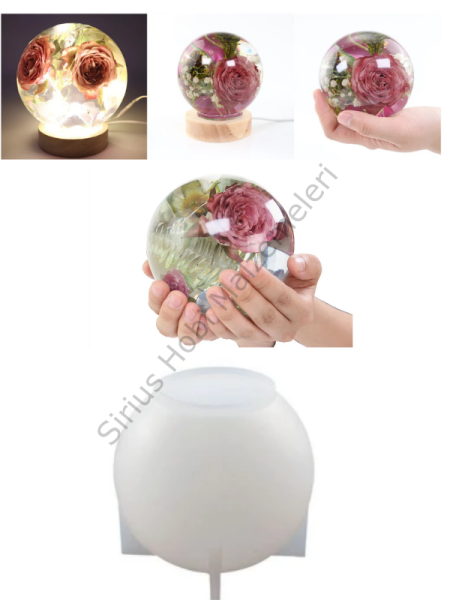 Epoksi 12 cm Destekli Küre Kalıbı Büyük Boy