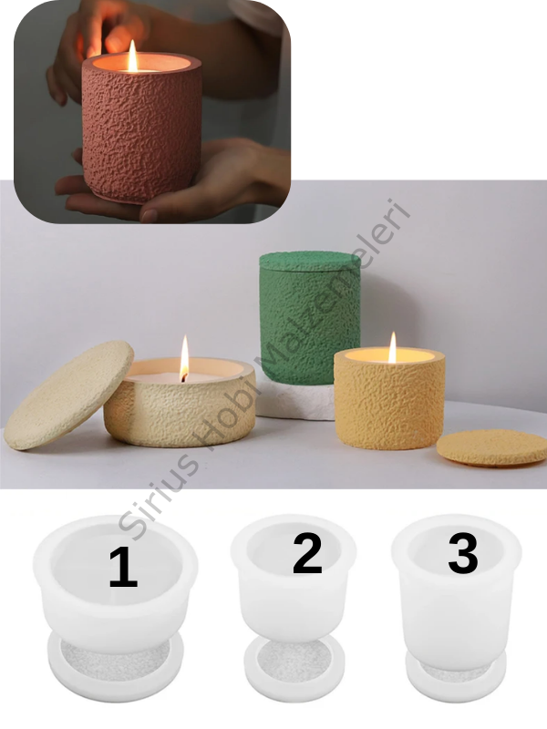 Epoksi Alçı Taş Görünümlü Tasarım Trend Mumluk Kalıpları