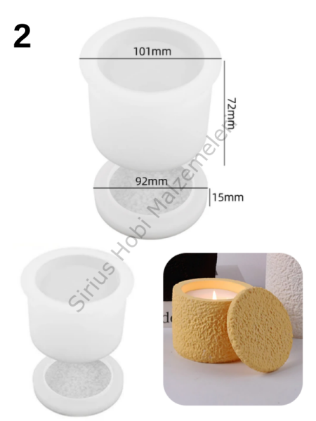 Epoksi Alçı Taş Görünümlü Tasarım Trend Mumluk Kalıpları