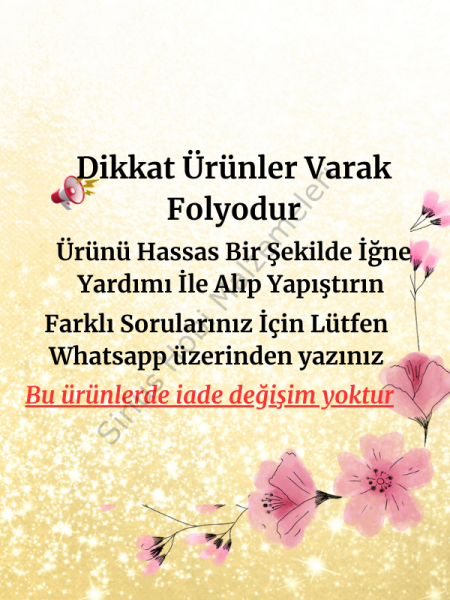 Epoksi Reçine Magnet Tasarımları için Varak Folyo Sticker 40 adet