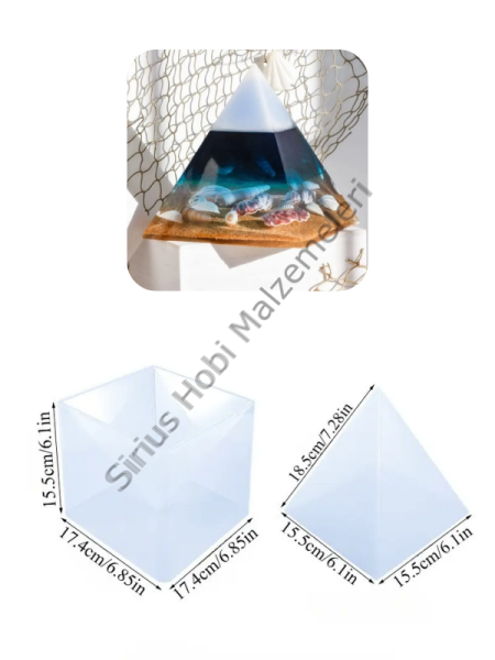 Epoksi Reçine 16 cm Piramit Destekli Silikon Kalıbı