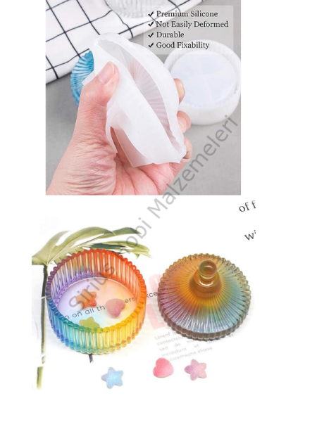 Epoksi Şeker Mumluk Kapaklı Kutu Silikon Kalıbı