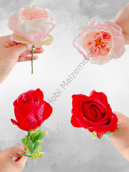 Epoksi Gece Lambası Tasarımlarınız İçin Yapay Gül 1 adet