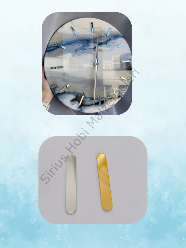 Epoksi Reçine Pleksi Saat Çizgileri 12 adet 3.6x0.6 cm