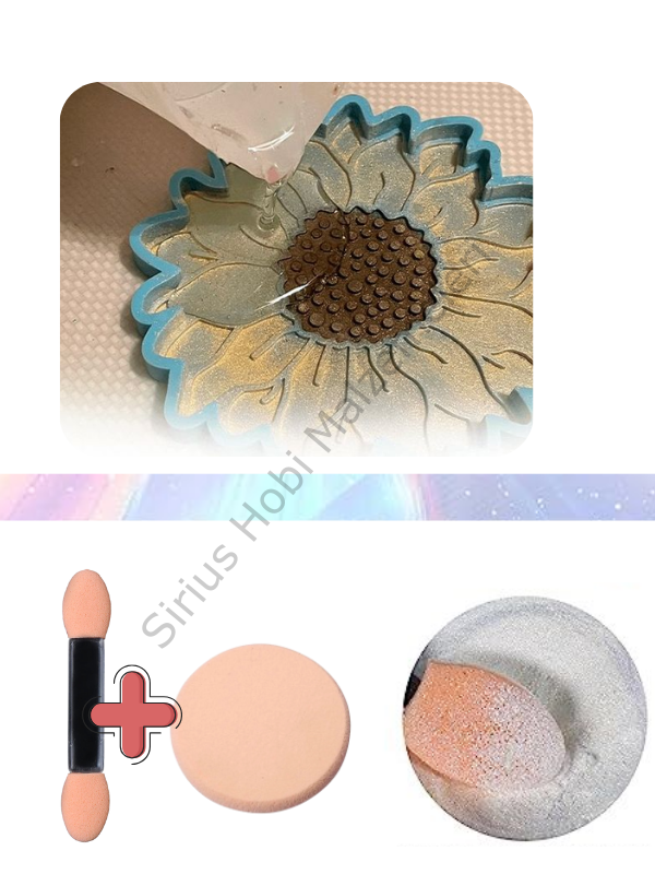 Epoksi Reçine Mica Powder Chameleon Pigment Uygulamaları İçin 2li Sünger Seti