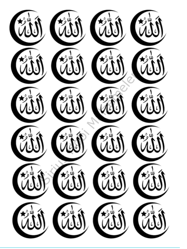 Epoksi Reçine Magnet Allah Ay Modeli Asetat Baskısı 4x4. cm 24 adet