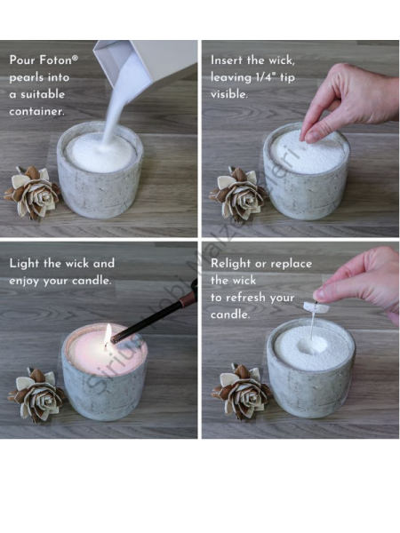 İnci Tozu Balmumu 250 gr 6 adet Fitil İle Gönderilir